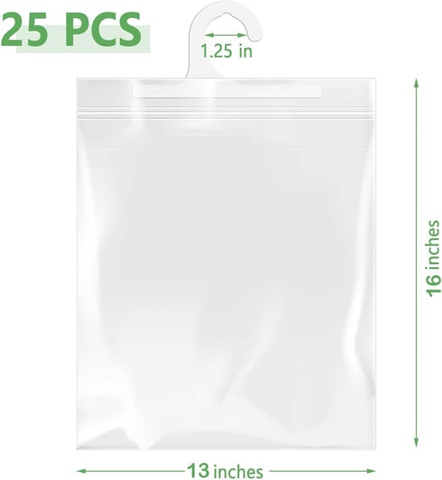 Large Hook Hanging Storage Bags 16 x 13-inch, Headphone Storage Classroom - Reusable, Waterproof & Dustproof - Ideal for Classroom, Library, and Pharmacy Use by Kevenal