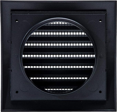 Vent Systems 4'' Inch Anthracite Louvered Air Vent Covers, Pack of 2 Bathroom Exhaust Vents, Keeps Out Insects and