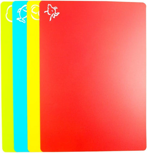 Flexible Cutting Board Mats, Plastic Sheets for Kitchen Cooking, Dishwasher Safe Set of 4 for Meat and Vegetables