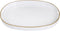 MAONAME White Decorative Tray, Oval Serving Tray with Handles, Plastic Trays for