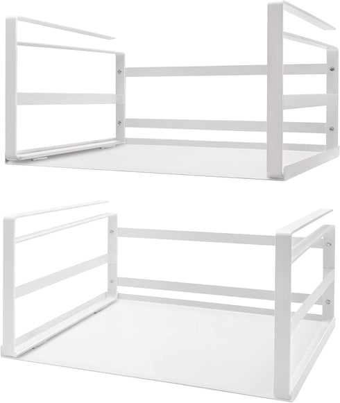 Nxconsu 2Pack Under Shelf Storage Basket Organizer, Heavy Duty White Hanging Holder for Cabinet Pantry Kitchen