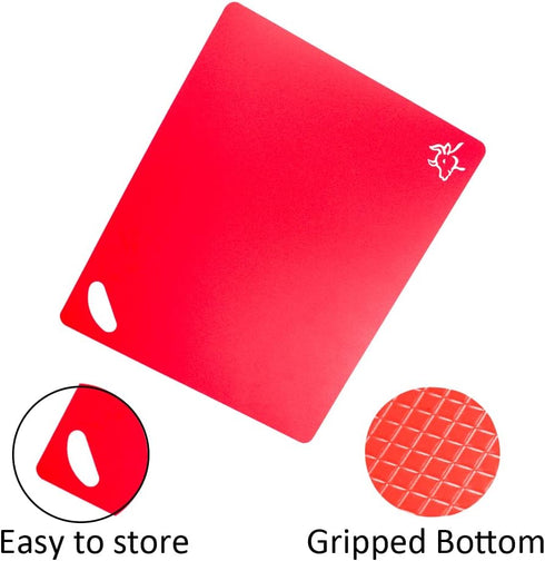 Flexible Cutting Boards Set, 2 Pack Colored Cutting Board Set with Easy-Grip Handles, Set of 4