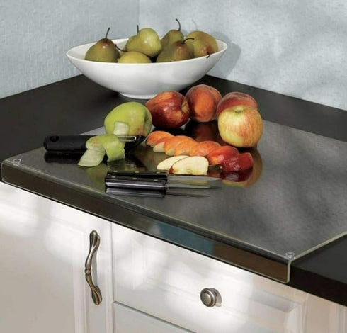 New Acrylic Cutting Board, 17.2 x 14 Inch Non-Slip Clear Cutting Board with Countertop Protector