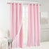 2 52x84 Inches Pink Blackout Curtains with Sheer Overlay, Panels, Thermal Insulated & Soundproof, Lace Trim