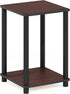 2-Tier Furinno TURN-N-TUBE Side Table, Modern Square End Table with Open Shelf, Toolless Night Stand, Bedside Table