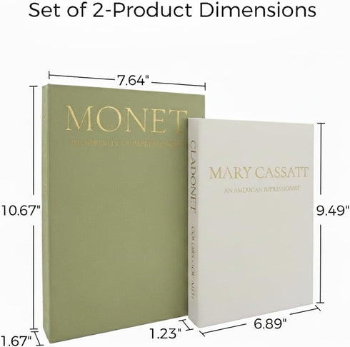 Set 2: 10.67in Premium Linen Faux Book Box of Aesthetic Book Safe with Hidden Storage for Living Room Console Table