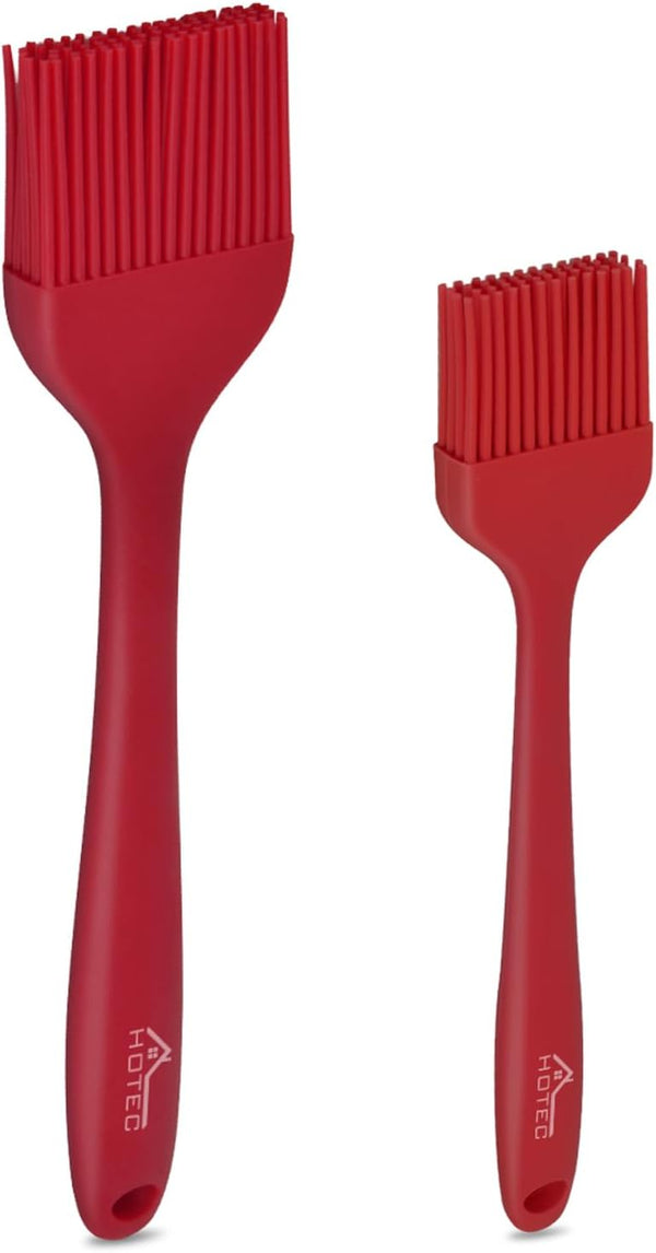 HOTEC Silicone Basting Brushes, Heat Resistant Pastry Brushes for BBQ and Baking, Red 2