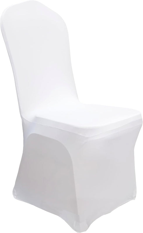 Stretch Spandex Dining Chair Cover, Slicovers for Wedding Banquet Dining Room (White)