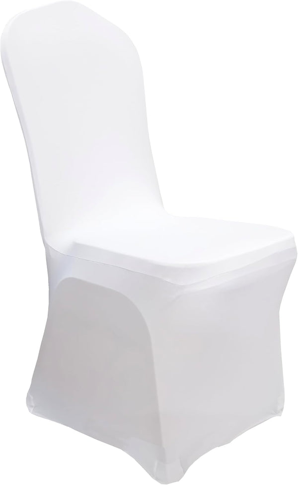 Stretch Spandex Dining Chair Cover, Slicovers for Wedding Banquet Dining Room (White)