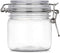 2Pcs 10 Oz/300ml Clear Round Plastic Storage Sealed Jar Bottles with Leak Proof Rubber Hinged Lid for Multi-purpose