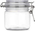 2Pcs 10 Oz/300ml Clear Round Plastic Storage Sealed Jar Bottles with Leak Proof Rubber Hinged Lid for Multi-purpose