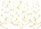 Gold Party Hanging Swirl Decorations - Plastic Streamer for Ceiling, Pack of 28