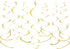 Gold Party Hanging Swirl Decorations - Plastic Streamer for Ceiling, Pack of 28