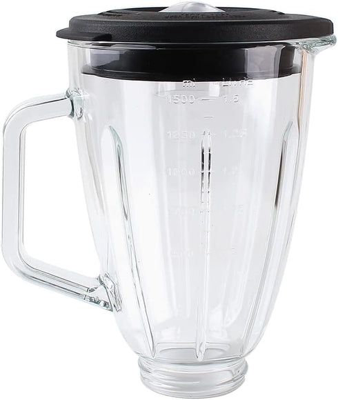 Replacement Glass Jar with Lid - Compatible with Hamilton Beach Blenders (6 cups)