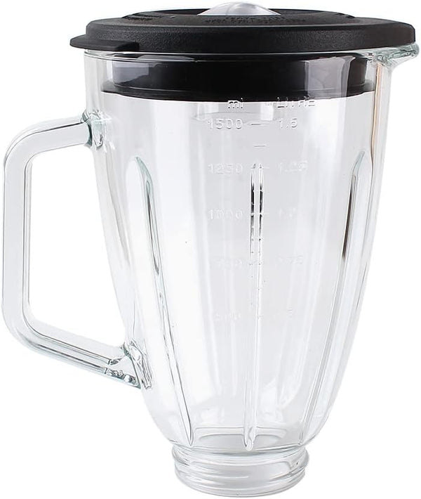 Replacement Glass Jar with Lid - Compatible with Hamilton Beach Blenders (6 cups)