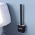 Toilet Brush with Holder, Silicone Toilet Brush and Cleaning Brush Set for Household Bathroom (Black)