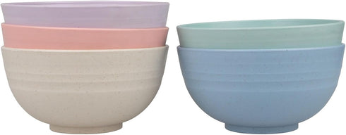 Wheat Straw Bowls Set of 5, 26 oz Large Unbreakable Bowls, Dishwasher & Microwave Safe