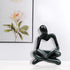 HAFKOIS Thinker Statue Reading Women Figurine Abstract Art Sculpture Home Decor Modern Black Accents for Living Room