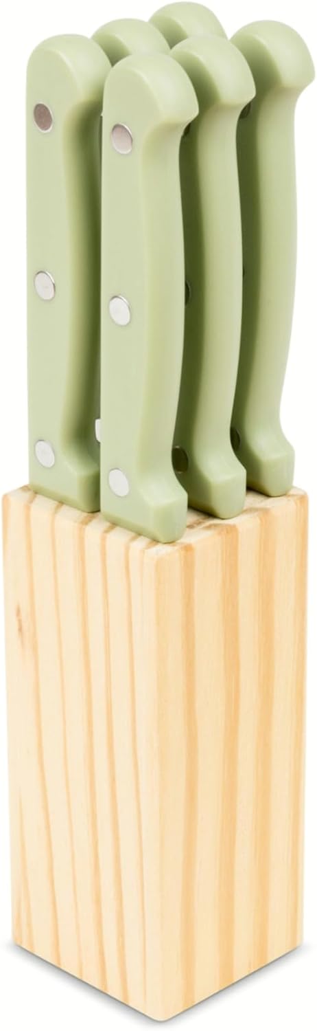 Core Kitchen Set of 6 Colorful Kitchen Steak Knives - 4.5" Blade - Leaf by Core Kitchen