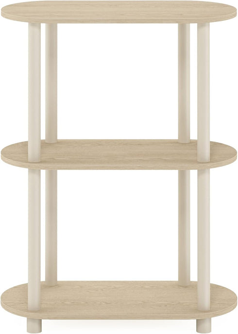 5-Tier Furinno Besi Industrial Multipurpose Shelf Display Rack with Metal Frame, Narrow, Walnut Cove