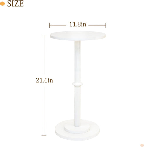 Elegant White Small Round Side Table for Limited Spaces