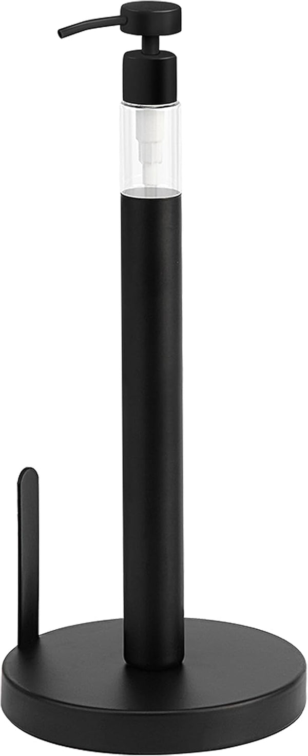 SunnyPoint Heavy Weighted Paper Towel Holder Stand Dispenser Built-in Spray/Pump Bottle (Pump