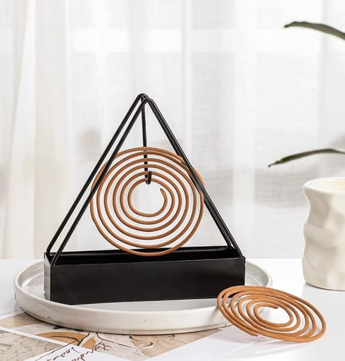 Designer Portable Iron Mosquito Coil Holder with Handle - Fireproof Material Incense Holder