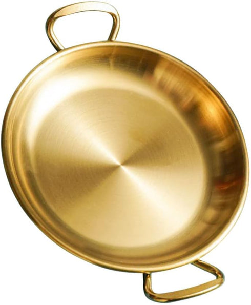 Paella Cooker, Stainless Steel Paella Pan with Handles, Nonstick Flying Pans for Camping, Oven, Induction Safe