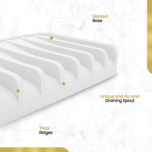 Counter Effilogic Silicone Sponge Holder Self-Draining Kitchen Sink Organizer, Quick Dry Mat and Protector Dishwashing
