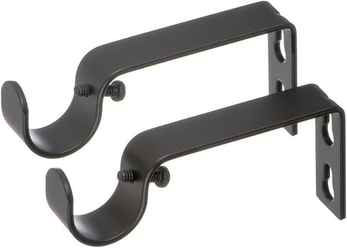 Ivilon Fixed Brackets for Curtain Rods - Set of 2 for 7/8 or 1 Inch Rods - Antique Black