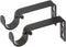 Ivilon Fixed Brackets for Curtain Rods - Set of 2 for 7/8 or 1 Inch Rods - Antique Black