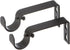 Ivilon Fixed Brackets for Curtain Rods - Set of 2 for 7/8 or 1 Inch Rods - Antique Black