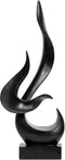 Paytonture Black Fire Flame Sculpture, Modern Abstract Resin Statue, Art Statue Home Decor