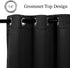 MYSKY HOME Black Curtains for Living Room Black Out Curtains for Bedroom 80 Inch Long Curtains Grommet Window Curtains Room Darkening Thermal Insulated Single Panel Curtains, 52 x 80 Inch, Black