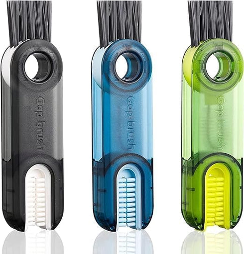 3 in 1 Cup Lid Gap Cleaning Brush, Bottle lid Cleaning Brush, Tiny Bottle Cup Lid Straw Cleaner Tools Home Kitchen Cleaning Tools Multi-Functional Crevice Cleaning Brush Pack of 1(Multi Color) by Generic