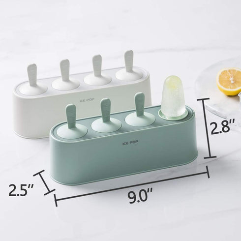 Popsicle Mold Set - 4 Pieces Homemade Silicone Popsicle Maker, Easy Release Ice Cream Molds, Reusable DIY Pop Molds,