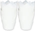Large White Tulip Baking Cups, 2-1/4" Base Diameter x 4" Wall Height, Greaseproof Paper Muffin Liners, 130 pcs