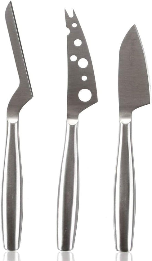 BOSKA Copenhagen Stainless Steel Cheese Knife Set, 3 Pieces, Multi-Functional Handheld Slicer, Silver Non-Stick