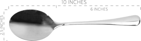 Cornucopia X-Large Stainless Steel Serving Spoons, 2-Pack Serving Utensils for Buffet and Banquet Style