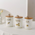 Set 27oz Set Counter Comeon Ceramic Canister with Airtight Seal Bamboo Lid Silicone, Food Storage Jars for Coffee Sugar