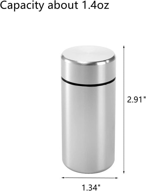 Dicunoy 6 Pack Small Storage Jars with Lids, 1.4oz Portable Aluminum Storage Containers, Waterproof Mini Metal Tins, Pocket Bottles for Spices, Tea, Traveling