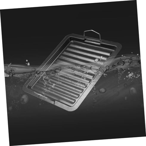 Outdoor Grill Pan, Enamel Grill Pan for Meat and Vegetables, Multi-use Picnic Supply