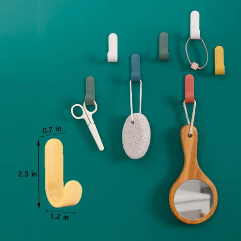 Ducige Office(6 Adhesive Hooks Utility Wall Hooks Key Hooks for Wall Decorative Key Holder Rack Self Adhesive Wall