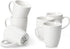 vancasso White Ceramic Coffee Mug Set of 6, 12 Oz Tea Cups