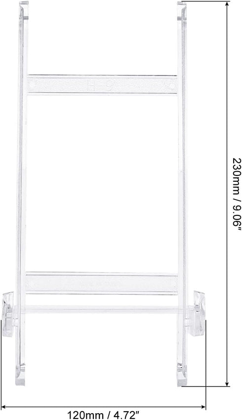 PATIKIL 9" Acrylic Decorative Plate Stand Holder, 2 Pack Table Use Picture Easel Frame Holder for Displaying Photos, Card, Canvases, Clear