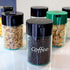 1/2 LB Airtight Multi-use Vacuum Container, Smell Proof for Ground Coffee, Black Cap and Clear Body