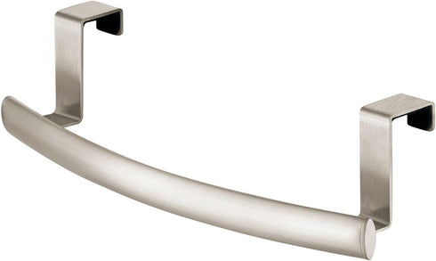mDesign Steel Over Door Curved Towel Bar Storage, Hanger for Cabinet or Cupboard, Holder Rack for Kitchen, Bathroom