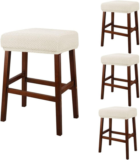 Lussenwert Stool Covers Rectangular Set of 4, Jacquard Vanity Stool Covers Stretch Washable