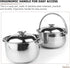Hemoton 1.6L/1.5QT Stainless Steel Stockpot with Lid & Handle for Cooking Pasta, Soup, Stew