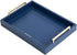 16"x12" Decorative Coffee Table Ottoman Trays Modern Wood Elegant Rectangle Glossy Shagreen Serving Trays
